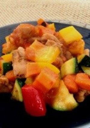ピリ辛！とり肉の夏野菜炒め！-レシピのメイン写真