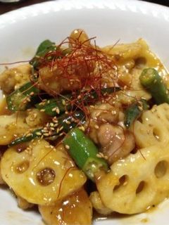 蓮根と鳥肉の甘酢炒め-レシピのメイン写真