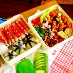 รูปของ スパムおにぎり弁当♪