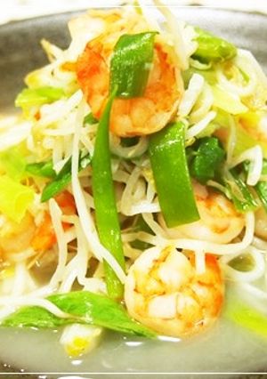 もやしとむき海老の塩炒め-レシピのメイン写真