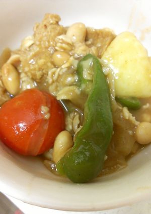 私の家庭菜園夏ベジカレー♪高野豆腐入り-レシピのメイン写真