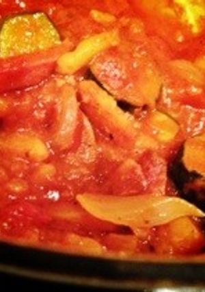 ズッキーニとハムのミートトマト煮-レシピのメイン写真