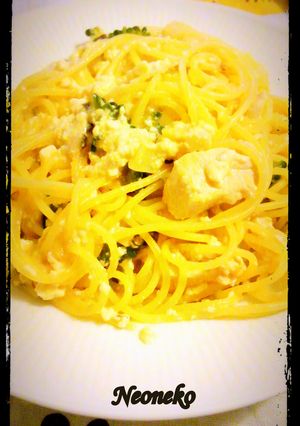 ゴーヤーと冷奴の味噌マヨパスタ-レシピのメイン写真
