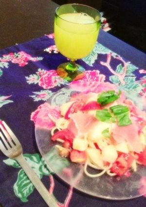 白桃とトマトの冷製パスタ-レシピのメイン写真