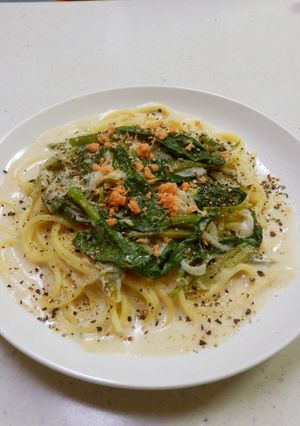 つるむらさきのパスタ-レシピのメイン写真