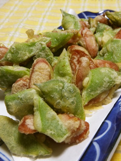 モロッコいんげんとウインナーのかき揚げ-レシピのメイン写真