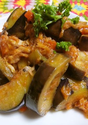 簡単♪なすとツナのつぶつぶケチャップ炒め-レシピのメイン写真