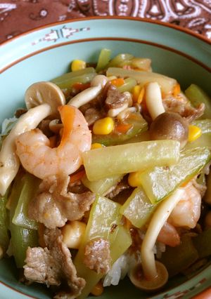ジャンボきゅうりで中華飯-レシピのメイン写真