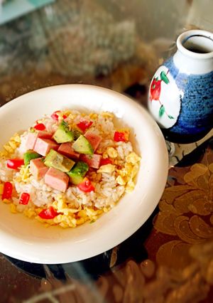 スパムとアボカドのだし茶漬け-レシピのメイン写真