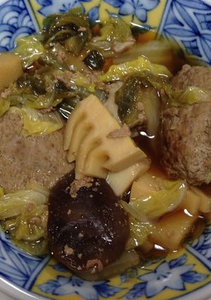 豚肉団子と白菜とタケノコの煮物-レシピのメイン写真