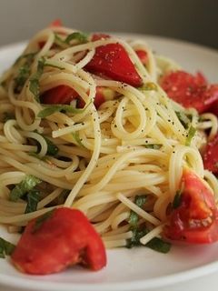 完熟トマトの冷製パスタ☆青じそ風味-レシピのメイン写真