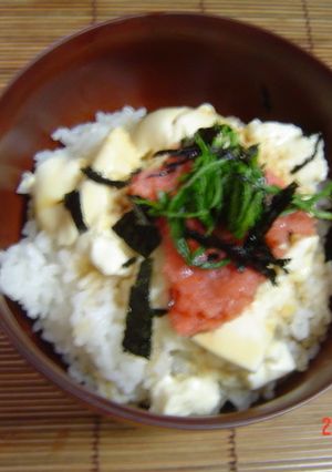 おかわりしたくなる！豆腐と明太子の丼-レシピのメイン写真