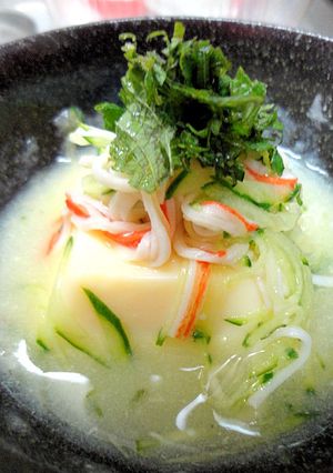 玉子豆腐の冷たいカニカマ餡かけ-レシピのメイン写真