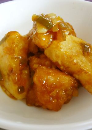 鶏唐揚げと長いものピリ辛あんかけ-レシピのメイン写真