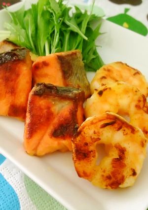 鮭と海老のカレー粉焼き-レシピのメイン写真