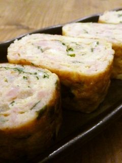 お弁当に!大葉香るスパムミンチの卵焼き♪-レシピのメイン写真