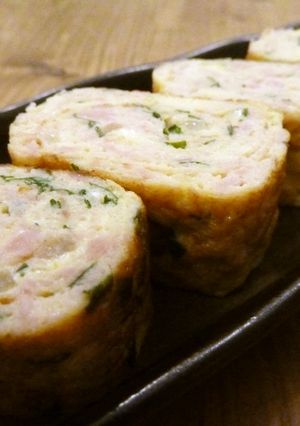 お弁当に！大葉香るスパムミンチの卵焼き♪-レシピのメイン写真