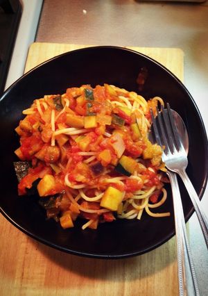 夏野菜のトマトパスタ-レシピのメイン写真
