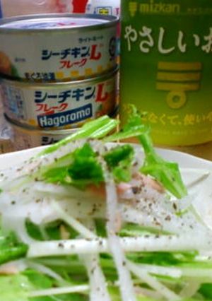 塩無し★水菜と大根とツナのサラダ-レシピのメイン写真