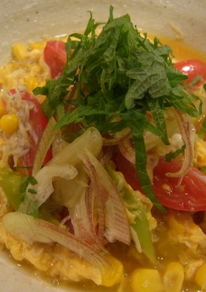 夏野菜としらすの卵とじ-レシピのメイン写真