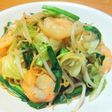 麺カリ海老プリ野菜シャキ、鮑魚汁焼きそば