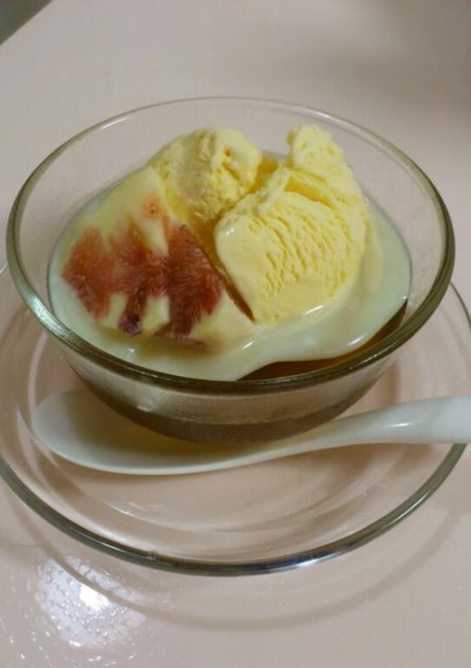いちじくとほうじ茶ゼリーのデザート-レシピのメイン写真