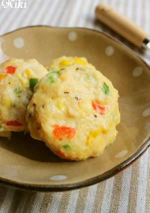 チキンのカラフルハンバーグ-レシピのメイン写真