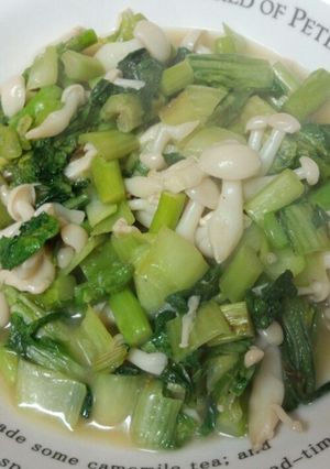 青梗菜とアスパラガスの鶏がらスープ炒め-レシピのメイン写真