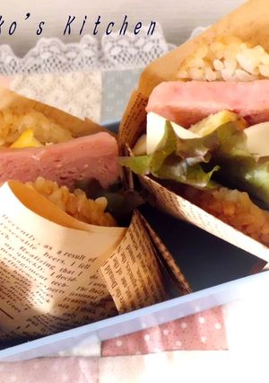 冷凍焼きおにぎりdeライスバーガー-レシピのメイン写真