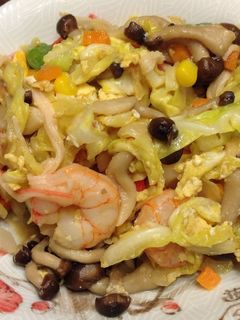 5分で完成!簡単海老とキャベツの中華炒め-レシピのメイン写真