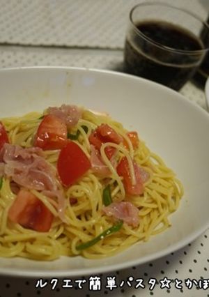 トマト生ハムピーマンの和風パスタ　ルクエ-レシピのメイン写真
