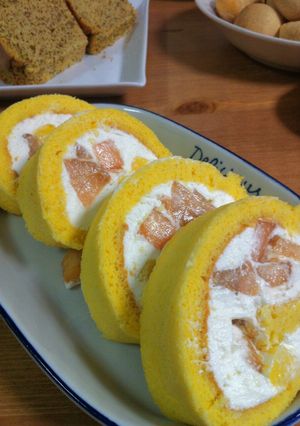 さわやか☆しっとり★桃のロールケーキ-レシピのメイン写真