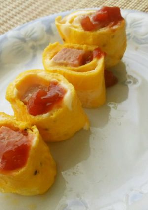 お弁当に♪スパムのクルクル卵焼き♪-レシピのメイン写真