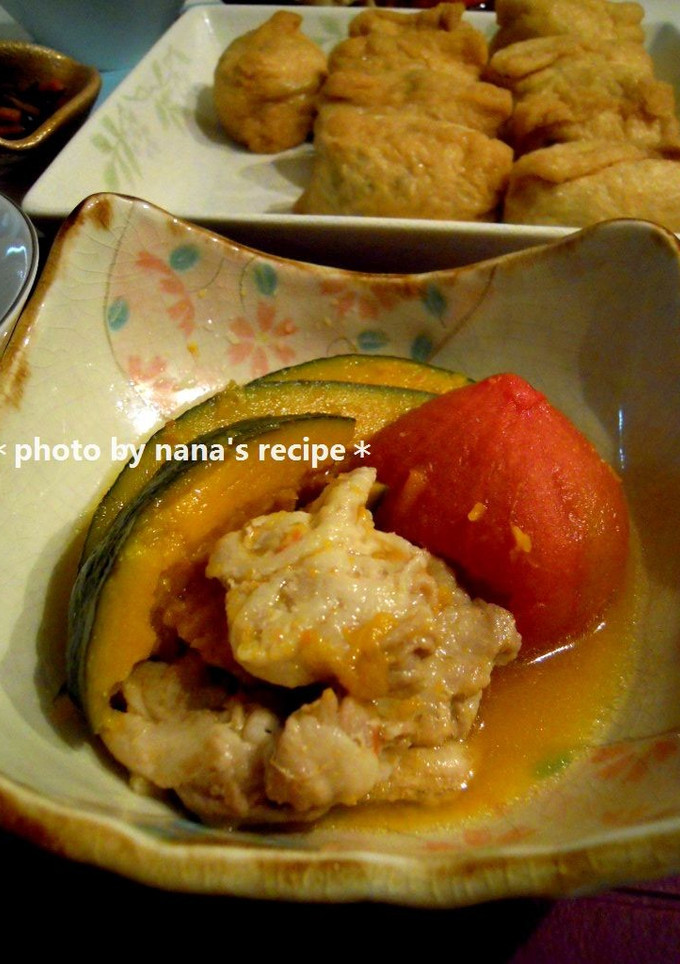 かぼちゃ×トマト×豚しゃぶのさっぱり煮-レシピのメイン写真