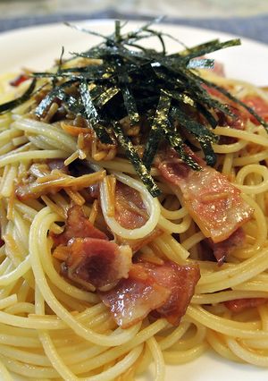 簡単♪なめ茸とベーコンの和風パスタ-レシピのメイン写真