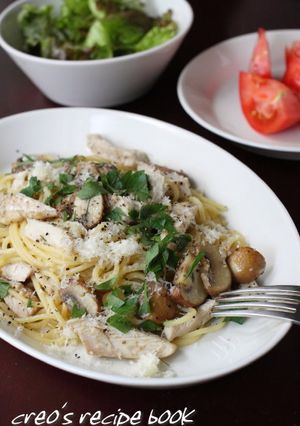 ハーブチキンとマッシュルームのパスタ-レシピのメイン写真
