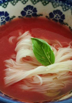 トマトジュースで納涼ガスパチョそーめん-レシピのメイン写真