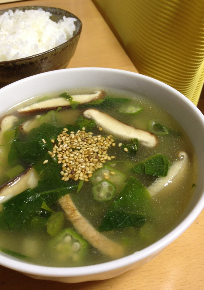 夏野菜　ネバネバ　中華風スープ-レシピのメイン写真