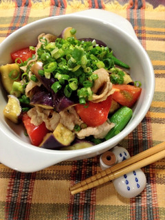 たっぷり夏野菜としゃぶしゃぶのサラダ-レシピのメイン写真