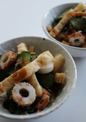 夏のおかず！きゅうり油揚げチクワの酢の物-レシピのメイン写真