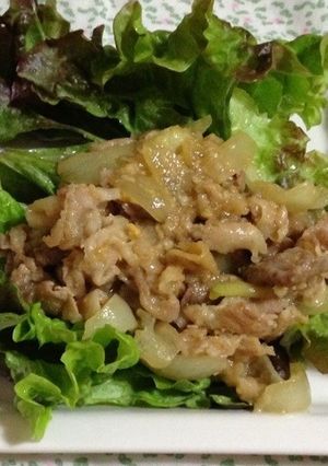 サニーレタスで豚肉巻き巻き♪簡単みそだれ-レシピのメイン写真