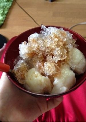 梅シロップで酸味と甘みの絶妙な白玉かき氷-レシピのメイン写真