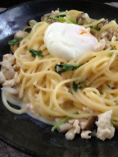 鶏そぼろの豆乳クリームパスタ-レシピのメイン写真