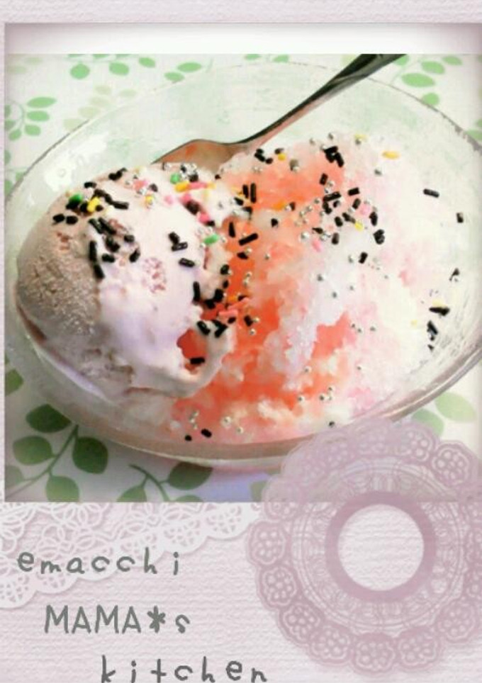 欲張り＊Ｗいちごのアイスクリームとかき氷-レシピのメイン写真