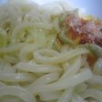 わさびで卵の周りを一周vのぶっかけうどん