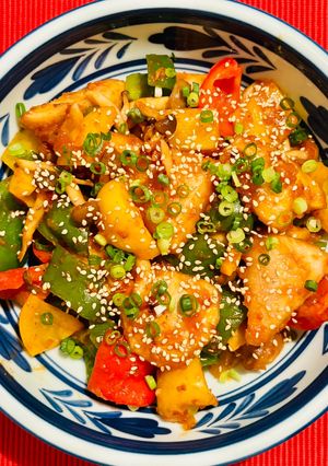 メカジキとパプリカの甜麺醤炒め-レシピのメイン写真