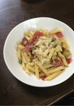 茄子とサラミのペンネ-レシピのメイン写真
