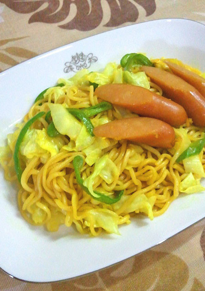レンジで簡単☆黄金のエスニック風焼きそば-レシピのメイン写真