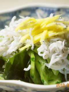 胡瓜としらすと若布の酢の物-レシピのメイン写真