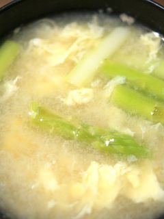 とうもろこしとアスパラのかき玉味噌汁-レシピのメイン写真